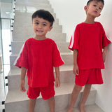 Atlas Cotton Terry Towelling Set - Apple Red