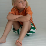 Ambrose Logo Embroidered Tee - Burnt Orange/White