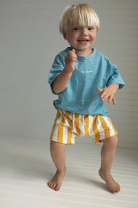 Pippa Terry Towel Striped Shorts - Yellow