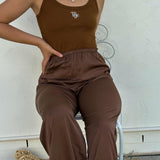 Women's Libby Monogram Tank in Classic Font - Cinnamon/White