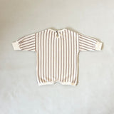 Addie Cotton Stripe Romper - Cream/Latte Stripe