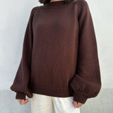 Women's Bea Cotton Knit Jumper - Coffee