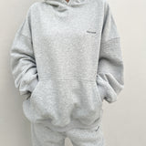 Women's Sporty Cotton Hoodie - Grey Marle