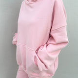 Women's Sporty Cotton Hoodie - Pink
