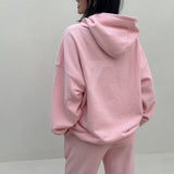 Women's Sporty Cotton Hoodie - Pink