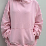 Women's Sporty Cotton Hoodie - Pink