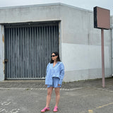 Women's Isla Stripe Cotton Set - Blue/White/Navy Stripe