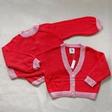 Women's Mia Contrast Knit Jumper - Red/Pink