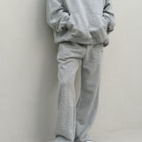 Women's Sporty Cotton Tracksuit Pants - Grey Marle