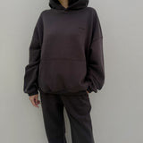 Women's Sporty Cotton Hoodie - Charcoal