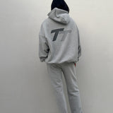 Women's Sporty Cotton Tracksuit Pants - Grey Marle
