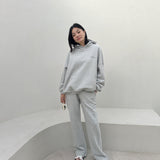 Women's Sporty Cotton Hoodie - Grey Marle