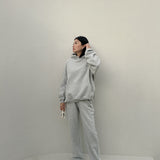 Women's Sporty Cotton Tracksuit Pants - Grey Marle