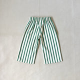Billie Stripe Cotton Pants - Cream/Green Stripe