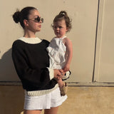 Women's Mia Contrast Knit Jumper - Black/Cream