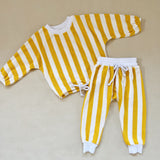 Haze Terry Towel Striped Set - Yellow