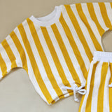 Haze Terry Towel Striped Set - Yellow