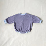 Hennie Cotton Stripe Bodysuit - Ivory Blue/Maroon Stripe