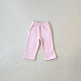 Sporty Puff Print Cotton Hoodie Tracksuit Set - Pink