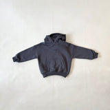 Sporty Puff Print Cotton Hoodie Tracksuit Set - Charcoal