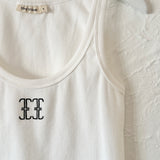 Women's Libby Monogram Tank - White/Black
