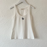 Women's Libby Monogram Tank in Classic Font - White/Black