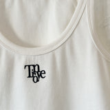 Women's Libby Monogram Tank in Classic Font - White/Black