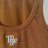 Women's Libby Monogram Tank in Classic Font - Cinnamon/White