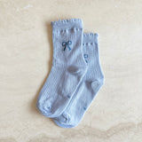 Bow Socks - Powder Blue