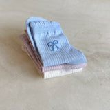 Bow Socks - Powder Blue