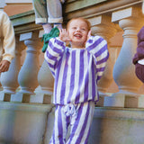 Haze Terry Towel Striped Set - Lilac