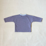 Penn Stripe Cotton Long Sleeve Tee - Ivory Blue/Maroon Stripe