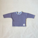 Penn Stripe Cotton Long Sleeve Tee - Ivory Blue/Maroon Stripe