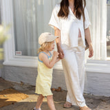 Elsie Mini Ribbed Dress - Lemon Sherbet/Sky Blue