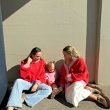 Women's Mia Contrast Knit Jumper - Red/Pink