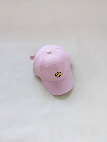 Smiley Embroidery Cap - Lilac