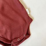 Suvi Waffle Cotton Bodysuit - Burnt Umber