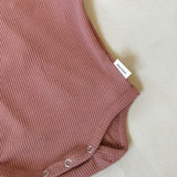Suvi Waffle Cotton Bodysuit - Clay