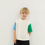 Rocco Colourblock Tee - White/Blue/Green