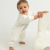 Parker Numbers Relaxed Romper - White/Blue