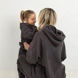 Women's Sporty Cotton Hoodie - Charcoal