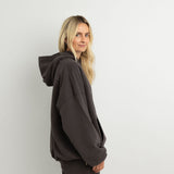 Women's Sporty Cotton Hoodie - Charcoal