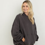 Women's Sporty Cotton Hoodie - Charcoal