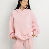 Women's Sporty Cotton Hoodie - Pink