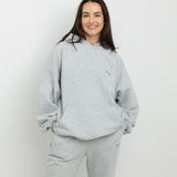 Women's Sporty Cotton Hoodie - Grey Marle