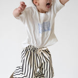 Billie Stripe Cotton Pants - Cream/Cocoa Stripe
