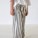 Billie Stripe Cotton Pants - Cream/Cocoa Stripe