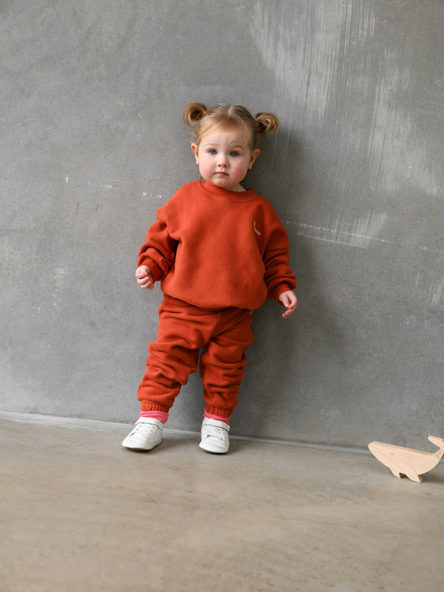 Kids NASA Space-Inspired Tracksuit Set – Rust Brown main image 1