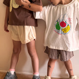 Teo Stripe Cotton Terry Towelling Shorts - Sand Stripe
