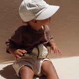 Teo Stripe Cotton Terry Towelling Shorts - Sand Stripe